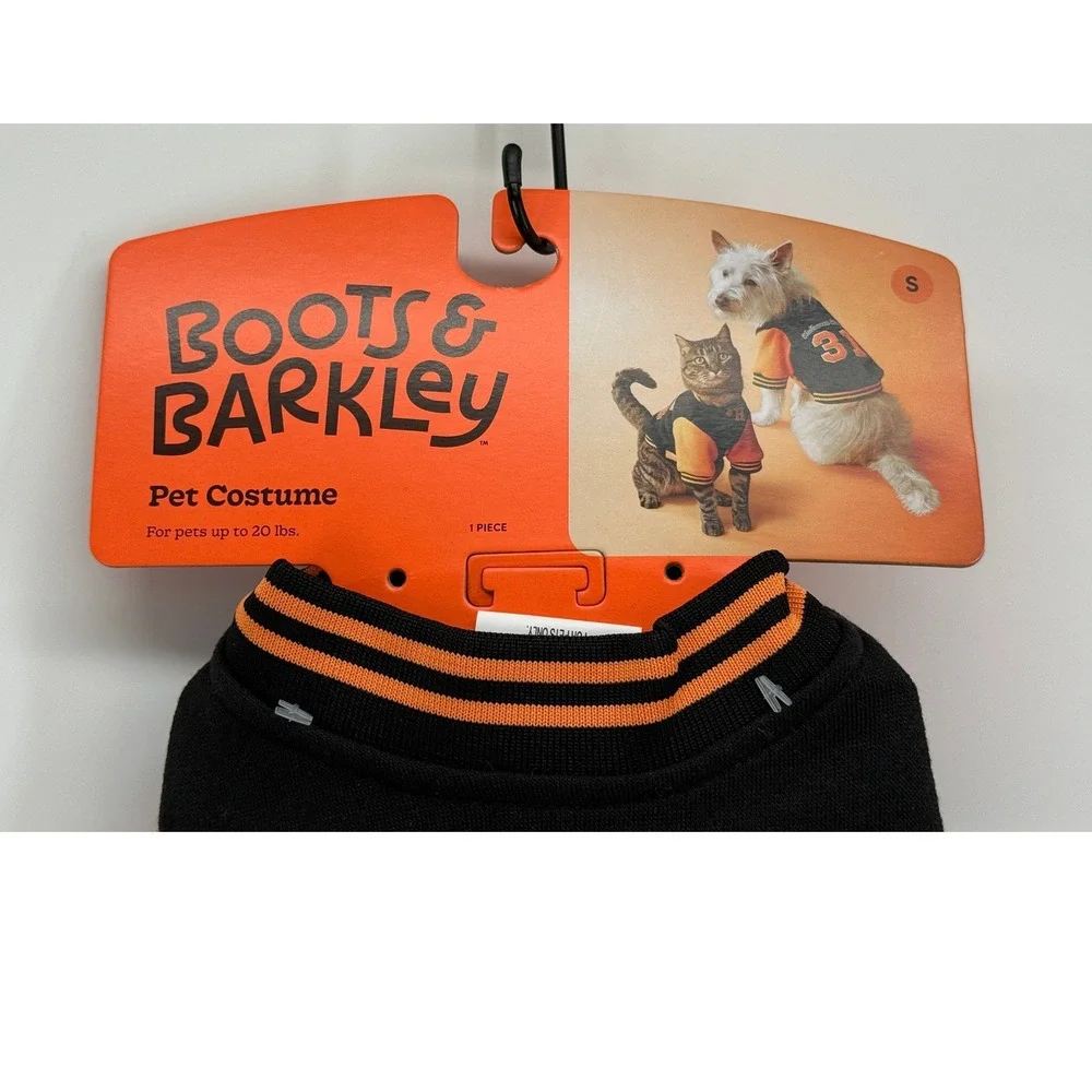Boots & Barkley Halloween Hounds Varsity Letterman Pet Costume Small Black